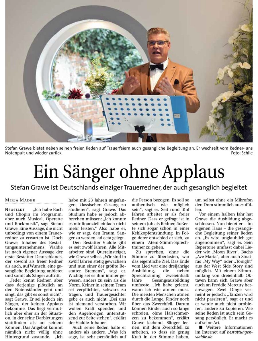 Ein Sänger ohne Applaus 