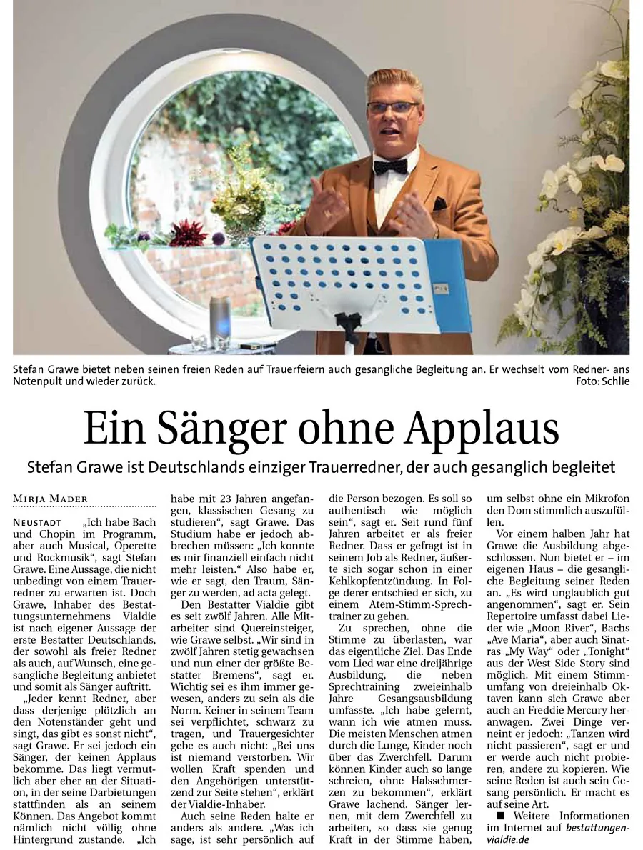 Ein Sänger ohne Applaus 