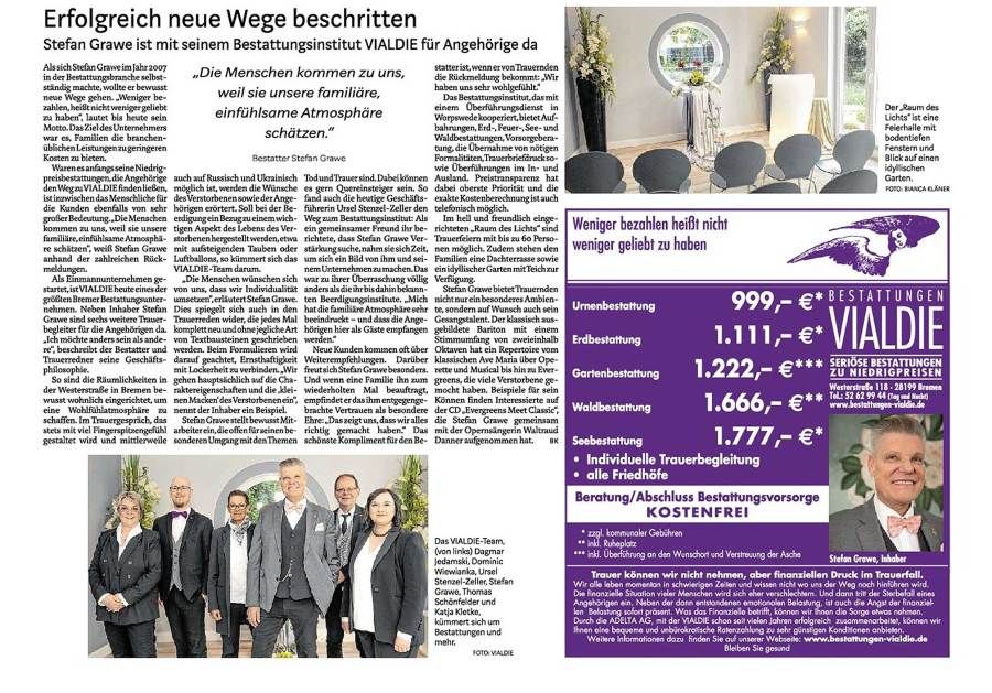 15 Jahre Bestattungen VIALDIE